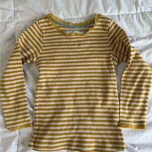 Boden Mustard and White Striped Long Sleeve Tee